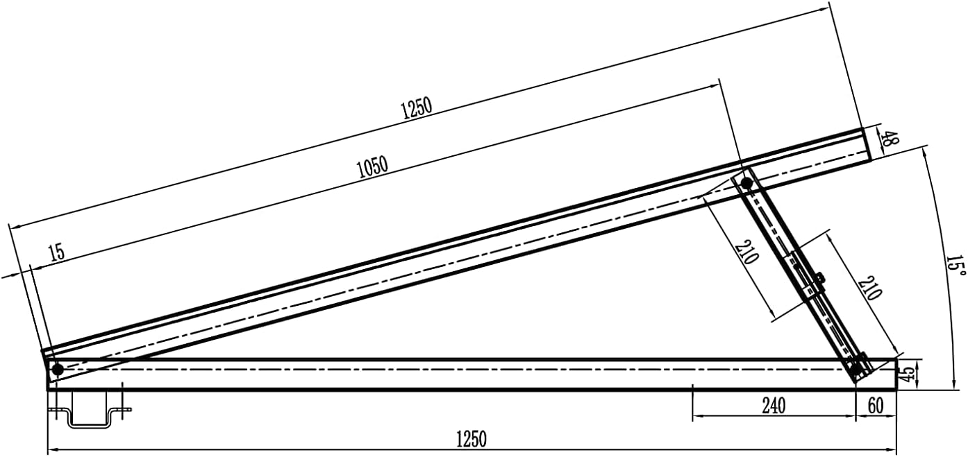   21127- 4 in 1 Verstellbarer Halter für PV modular, Aluminium, silber/schwarz, ( geeignet für Balkon & Wand)