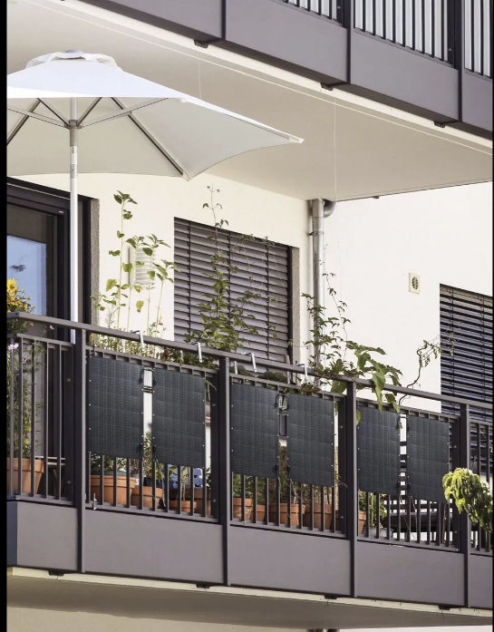 21085 - Balkonkraftwerk 600w  6x100 W 12V Flexibles Monokristallines Solarpanel (geeignet für Balkon, Garten und Wohnmobil)