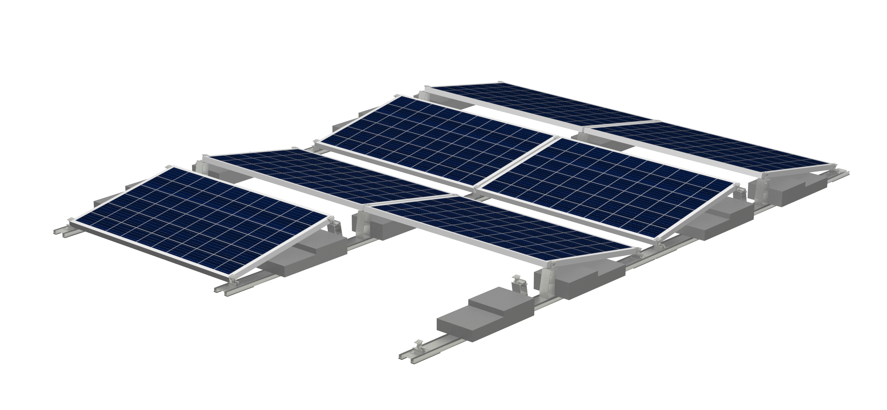   21138- Solaranlage Halterung Montage Set Flachdach Befestigung PV-eZRack® 