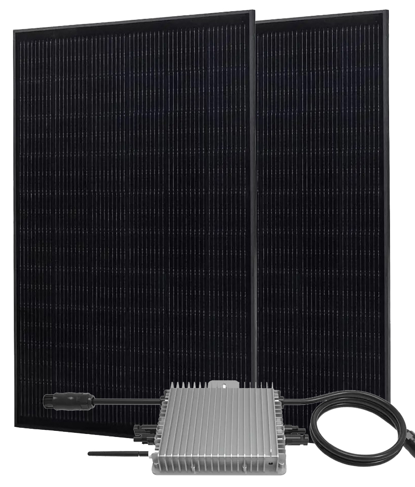    21020- Komplettpaket Solarpanel 820Wp schwarz + 600w Micro-Wechselrichter  Deye®